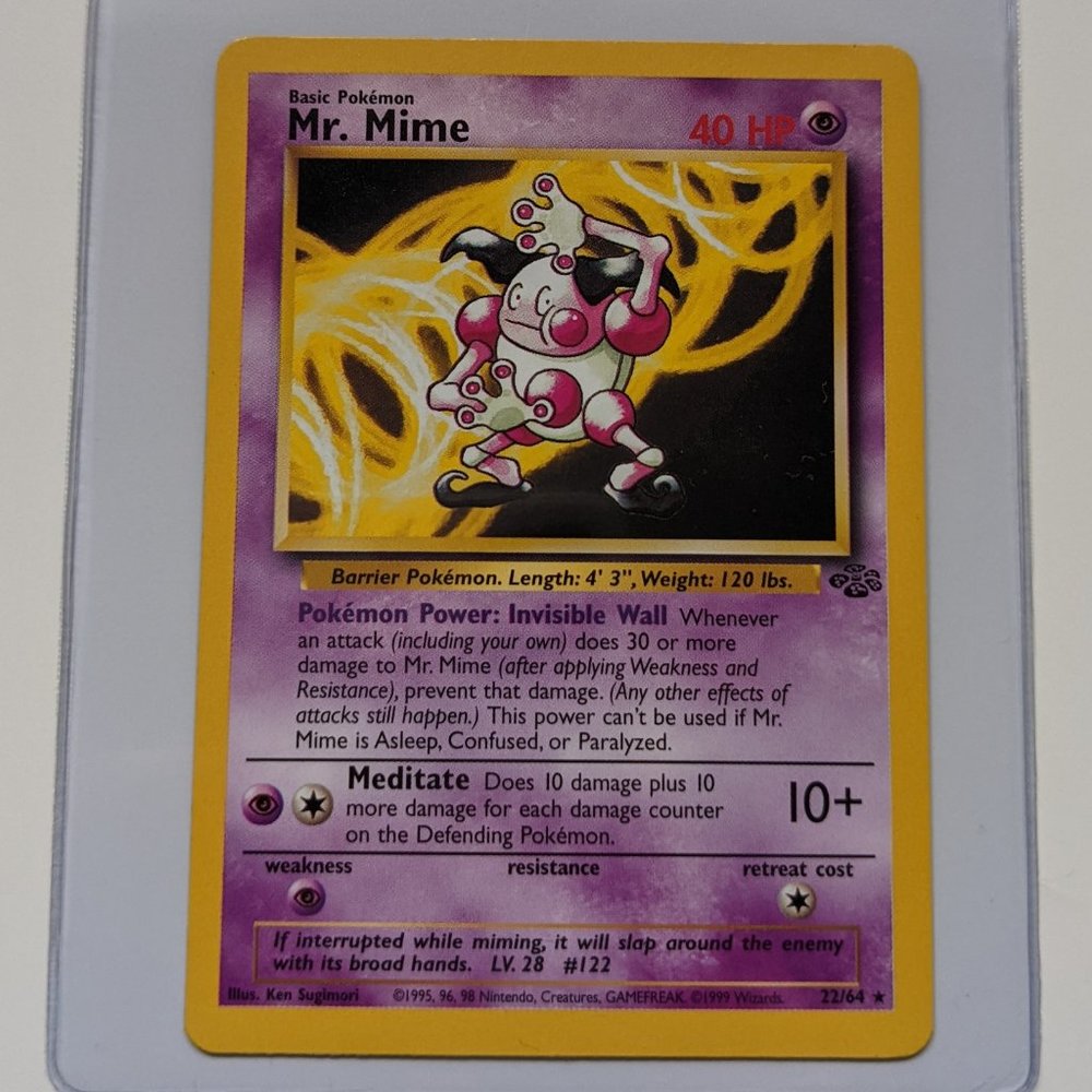 Mr Mime Non-Holo 22/64 Jungle Set Unlimited Rare Pokemon Card WOTC
